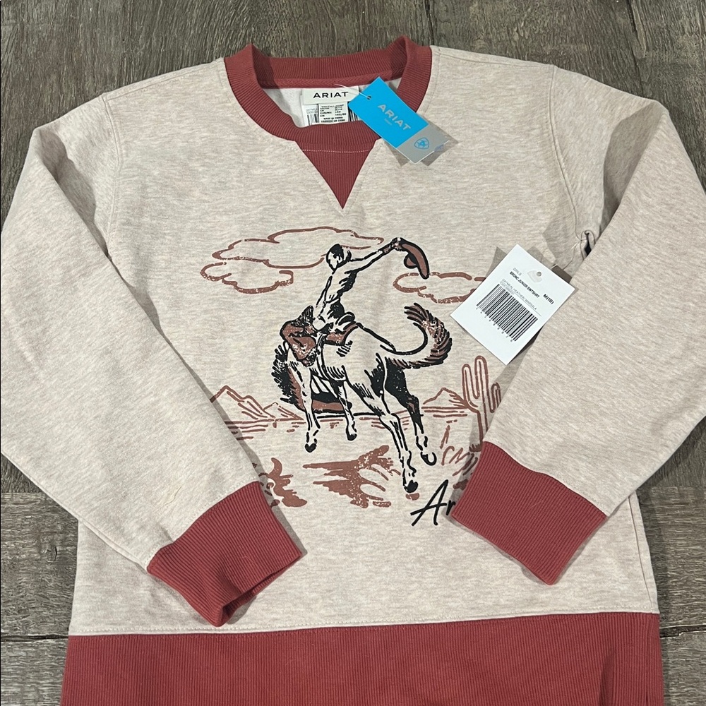 Ariat Western buckin bronco Sweatshirt – Girls M 10